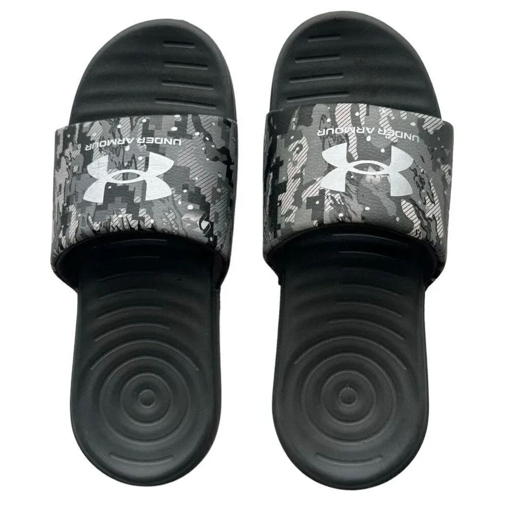 Under Armour Men’s Gray Ansa Graphic Slides Size 7